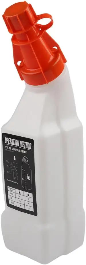 Zwei-Takt-Kraftstoff-Mischflasche, 1 l, Benzin-Öl-Mischbehälter mit 50:1, 40:1, 