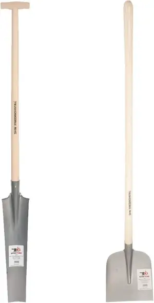 Profi Drainierspaten und Holsteiner Schaufel Silber - Ideales Set für die Garten