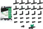 27 Stück Tropfbewässerung Zubehör 16mm – Verbinder Set mit Hahnanschluss, Ventil, T-Stücken, Ends...