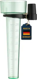 TFA Dostmann Regenmesser analog, 47.1013, wetterbeständig, für den Garten, Regenmenge messen, grün