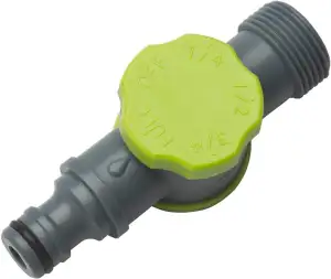 REHAU Durchflussminderer, Regulierventil in 5 Stufen einstellbar, von voll bis Null Durchfluss, für Perlschlauch/Tropfschlauch/Gartenschlauch