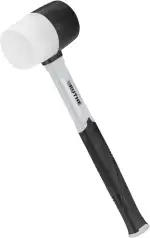 RUTHE Gummihammer FS schwarz/weiß 450 g | Pflasterhammer & Kunststoffhammer mit Fiberglasstiel | ...