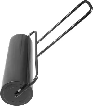 RELAX4LIFE Rasenwalze 48L Füllvolumen 60cm Arbeitsbreite Ø32cm, Graswalze aus Metall, Gartenwalze mit Griff, Handwalze Befüllbar mit Wasser/Sand, Rasenroller für Rasen Garten (Schwarz)