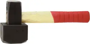Connex Plattenverlegehammer 1250 g FSC - rot/schwarz - mit Holzstiel aus Hickory - Fäustel mit Gu...