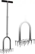 Walensee Rasenbelüfter Spike Metall Manuelle Vertikutierung Boden Belüftung Rasen mit 15 Eisen Spikes, Vormontierte Gras Belüfter Werkzeuge für Hof, Rasen Belüftung, Garten Werkzeug, Patentiert