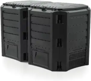 FORTENA Modul-Komposter 800L oder 1200L Schwarz Schnellkomposter Gartenkomposter