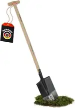 SHW-FIRE | Apollo Spaten - 1/2 poliert, T-Stiel, Stabiler Buchenholzstiel 140 cm, umgebogener Tri...