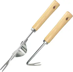 2 Stück aus Edelstahl Gartenarbeit Hand Unkrautstecher, Arbeitssparender Effizie