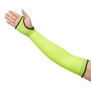 Amazon Basics. Armschutzhüllen. schnittfest. 45 cm lang. mit Daumenloch. gelb. 1