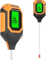 YAMRON Caewous ph messgerät Erde, 4-in-1 Digital Plant bodenmessgerät with PH Value/Temperature/F...