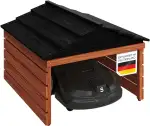 STEELSØN Nembus Mähroboter Garage Braun – Rasenroboter Garage Holz – Rasenmäher Haus mit abnehmba...