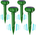 Mole Repeller 2025, Ultraschall Maulwurfschreck für Vertreiben Wühlmäuse, wühlmäuse vertreiben,Maulwürfe vertreibens, Katzenschreck für Außenbereich, 4 Stück Wasserdichter Maulwurf Vertreiber