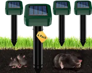 Solar Maulwurfschreck, Maulwurf vertreiber,Um wühlmäuse zu vertreiben 4 Stück,Ul