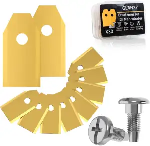 30 Stück Premium Ersatzmesser Klingen für Mähroboter Klingen Ersatzklingen titan