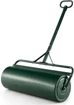 GOPLUS Rasenwalze 63L, 90cm Gartenwalze mit Schmutzabweiser, Handwalze befüllbar mit Wasser & San...