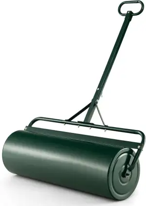 GOPLUS Rasenwalze 63L, 90cm Gartenwalze mit Schmutzabweiser, Handwalze befüllbar