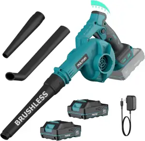 Laubbläser Akku für Makita 18V Akkus, mit bürstenlosem Motor, 2 Akkus & Ladegerä