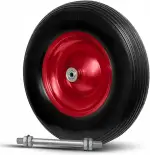 Pannensicheres Schubkarrenrad mit Achse, mit Metallfelge Vollgummi 4.80/4.00-8, 200 kg Tragfähigkeit – Ersatzrad für Schubkarre & Gartenkarre TAMS