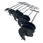 F & R Erdbohrer aus Stahl, Handerdbohrer zum Setzen von Erdlöchern, Handgriffe mit Gummi, Handbohrer für Erdarbeiten im Garten, Bau & Landschaftsbau, Lochspaten, Pfahlbohrer, Gartenbohrer, Ø 250 mm