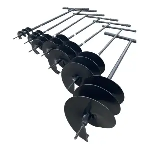 F & R Erdbohrer aus Stahl, Handerdbohrer zum Setzen von Erdlöchern, Handgriffe m