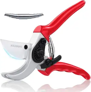 Gartenschere – 4× schärfer, japanische SK5 Hochkohlenstoffstahlklinge, Bypass-Sc