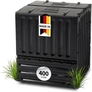 GARANTIA ECO-King Komposter 400 Liter schwarz - Komposter Garten, Schnellkompost