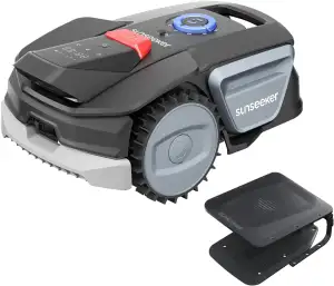 Sunseeker V1+Garage, Mähroboter ohne Begrenzungskabel, 300 m² für Kleine Gärten,
