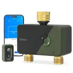 Diivoo WLAN Bewässerungscomputer mit 2 Ausgängen, Messinganschlüssen & 12 Zeitplänen, Smarte Bewässerungsuhr kompatibel mit APP/Alexa/Google Sprachsteuerung, Regenverzögerung für Rasen, Garten, Balkon