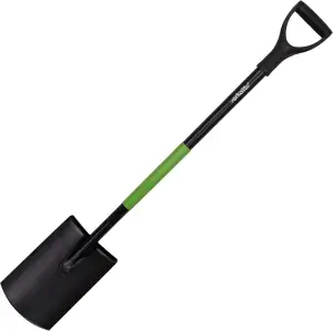 Runder Gärtnerspaten aus Gehärtetem Stahl - 110 cm - Gartenspaten mit Breite Tri