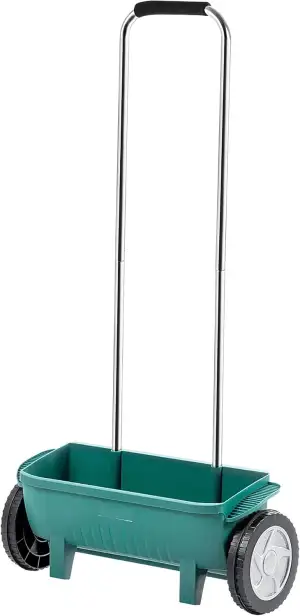 KADAX Streuwagen 12L, Düngerstreuer mit Rädern, Streuer für gleichmäßiges Ausbri