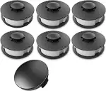 6 Stück Rasentrimmer Ersatzspule/Doppel - Fadenspule + Haube passend für ALDI Gardenline Elektro ...