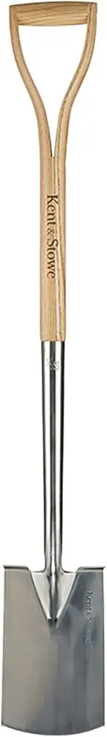 Kent & Stowe Beetspaten – Profi-Spaten aus Edelstahl, für die Verwendung im Beet, Gartenspaten mit Stiel aus Eschenholz, Länge: 104 cm