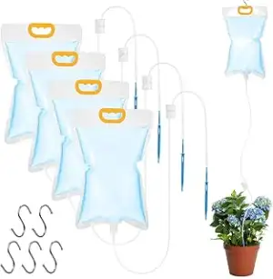 5 Stück 3,5L Pflanzen Automatische Bewässerung Tropfbewässerungsbeutel, Infusionsbeutel mit Verstell