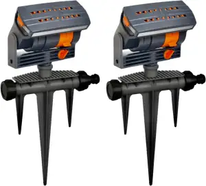 2 Stück Viereckregner 16 Löcher mit Bodennadel 90 M² Rasensprenger Viereckregner