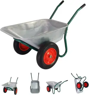 2-Rad Schubkarre Gartenschubkarre Schiebkarre Gartenkarre 100l 160kg (Metall | K