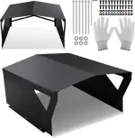 Mähroboter Garage Verzinktem Schutzüberdachung Carport Überdachung für Rasenmäher Rasenroboter mit Handschuhe und UV-Schutz | ideal Gegen Regen und Hagel 78x60x34cm Schwarz