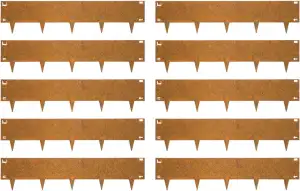 Wovar Rasenkanten aus Cortenstahl 24 x 106 cm Flexibel - 10 Stück