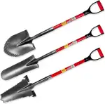 WALTER Spezialspaten-Set 3-TLG. - Kombispaten, Drainagespaten und Wurzelspaten - Robuster Glasfas...