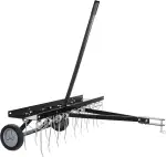 Wiltec Vertikutierer 100 cm für Aufsitzmäher, Rasenlüfter mit Stahlfedern für Rasentraktor, Rasenvertikutierer zum Rasen lüften und als Moosentferner