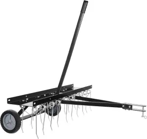 Wiltec Vertikutierer 100 cm für Aufsitzmäher, Rasenlüfter mit Stahlfedern für Rasentraktor, Rasenvertikutierer zum Rasen lüften und als Moosentferner