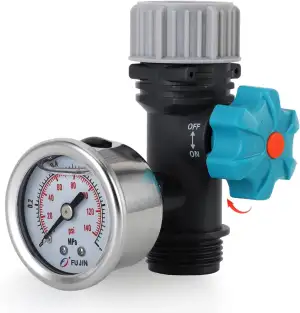 Tbest Druckminderer Wasser 3/4-Zoll,Wasserdruckminderer wasserdruckregler G3/4 Zoll Wasserdruckreglerventil Mit Manometer Gewächshaus Garten Bewässerung Controller