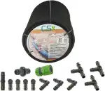 CS Bewässerungssysteme GmbH 50m CS Perlschlauch Startup mit umfangreichem Zubehör-Set Z1.00 für den unkomplizierten Einstieg in die nachhaltige Gartenbewässerung aus dem Wasserhahn