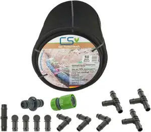 CS Bewässerungssysteme GmbH 50m CS Perlschlauch Startup mit umfangreichem Zubehö