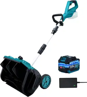 Akku Schneefräse für Makita Akku 18V,1000W Elektrische Schneefräse mit Rollen, A