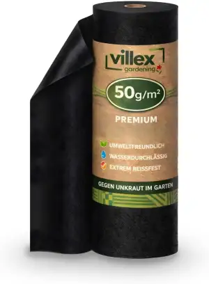 Unkrautvlies 50g/m2 wasserdurchlässig - 50x1m | Jahrelanger Unkrautschutz | reiß