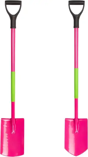 2X Gartenspaten aus Gehärtetem Borstahl - 115 cm - Spitzspaten und Runder Spaten