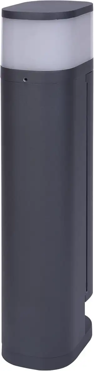 BOLD 19509 Volo smarte Garten-Leuchte mit Steckdosen und Blende (Outdoor Steckdosen-Säule) Anthrazit (2X Schuko | Smart-Home (iOS & Android) WLAN | 9,5 x 13,5 x 45 cm | inkl G9 max. 28 Watt - 470lm)