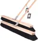 Straßenbesen 2er Set – Besen mit Holzstiel & weichen Borsten – Besen 800 mm + Stiel 120cm Außenbe...