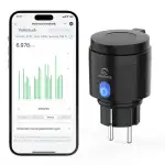 EIGHTREE WLAN Steckdose Outdoor, Zeitschaltuhr Aussenbereich mit Strommessung IP44 Wasserdicht, Smarte Steckdose mit Zeitschaltuhr, Fernbedienung & Sprachsteuerung, Kompatibel mit Alexa & Google Home