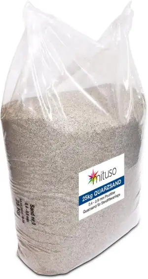 mituso Quarzsand, Bausand, Sand für Filteranlagen, 25kg